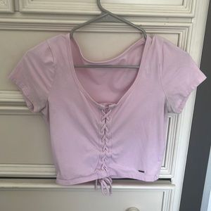 Pink tied up tee